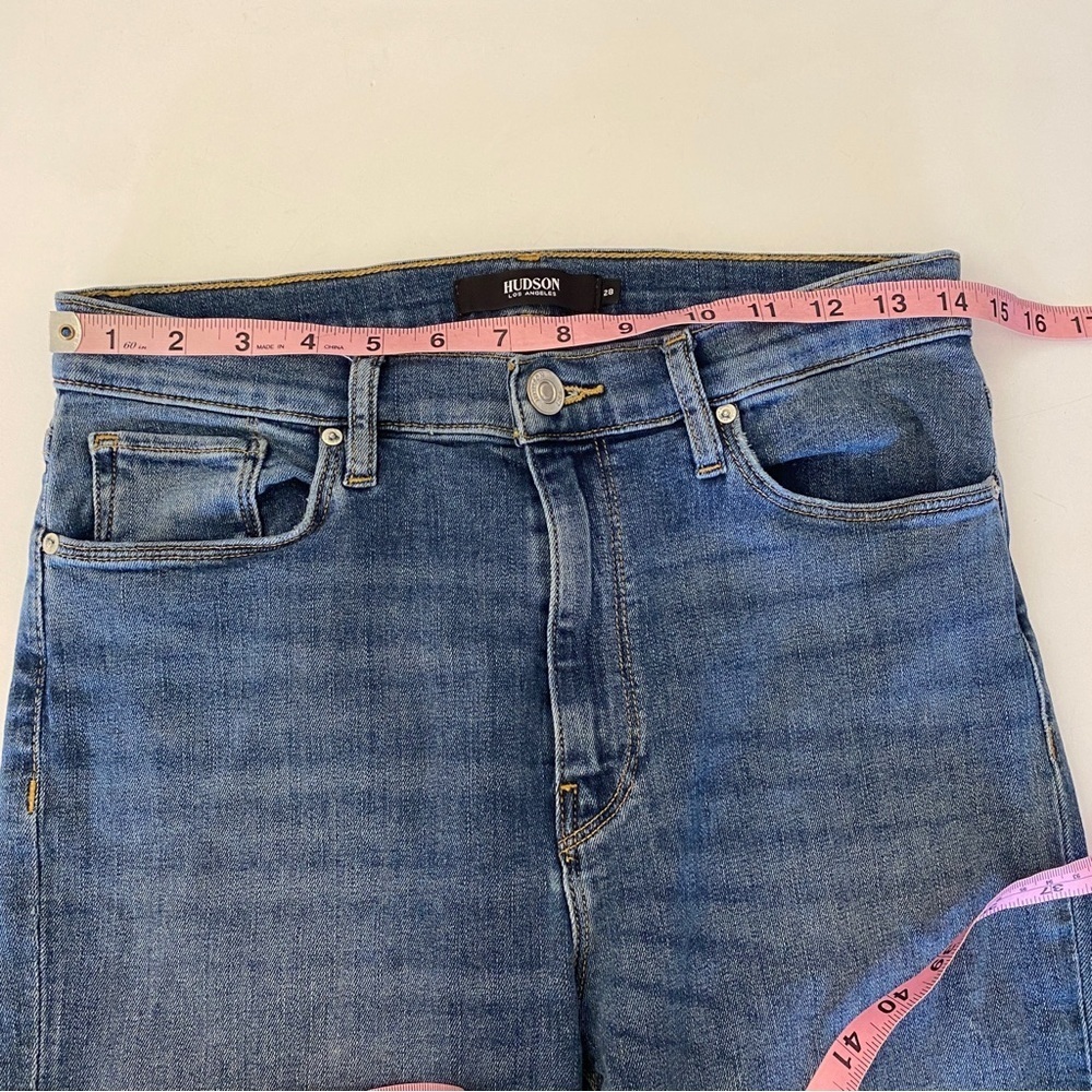 Hudson || Barbara High Waist Straight Jeans Omega Wash Blue 28 - Picture 9 of 12